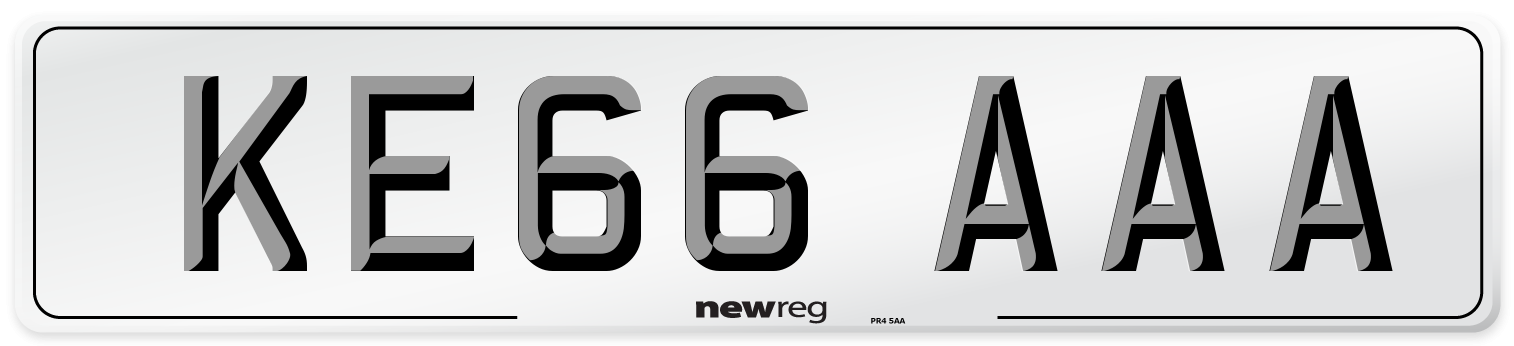 KE66 AAA Number Plate from New Reg